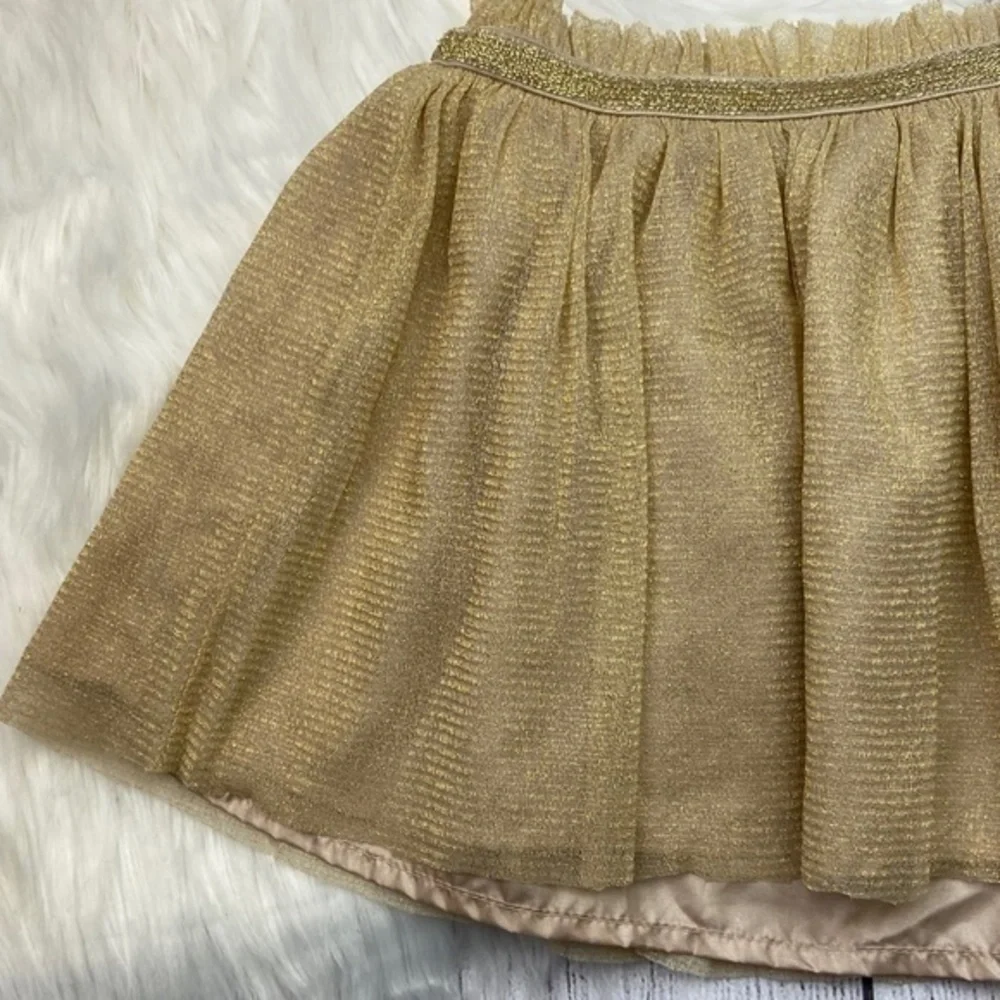 Okie Dokie Girls Skirt Size 4 Gold Sparkly Sheer Layer Skirt